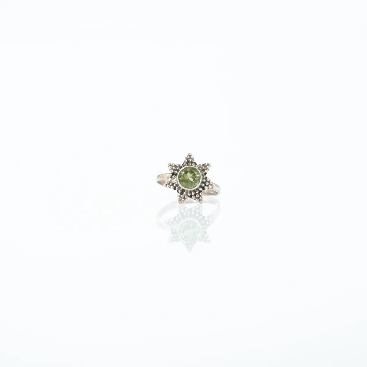 Inel stea piatra naturala peridot Argint
