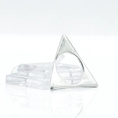 Inel geometric triunghi Argint - 4