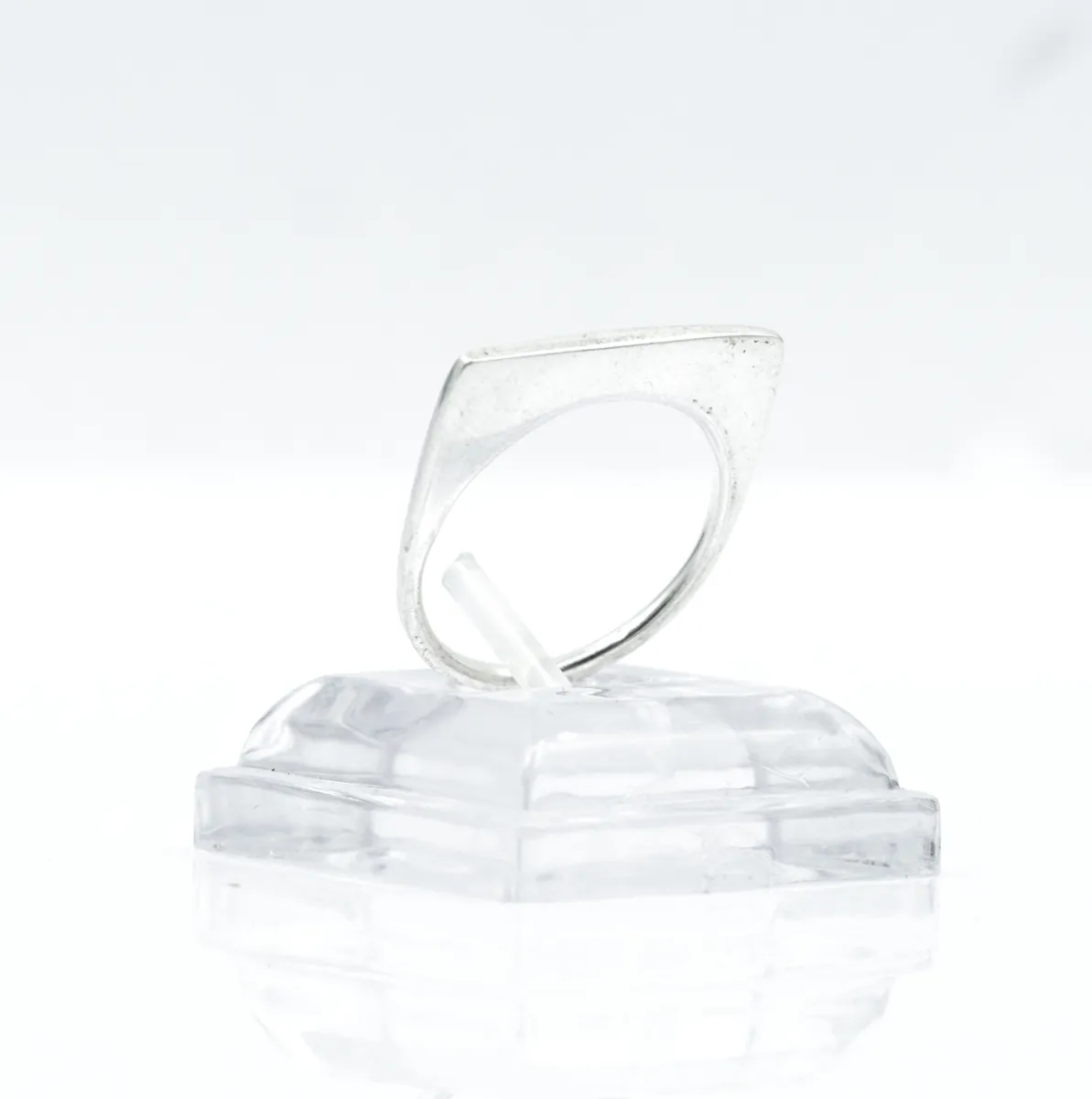 Inel geometric dreptunghiular Argint