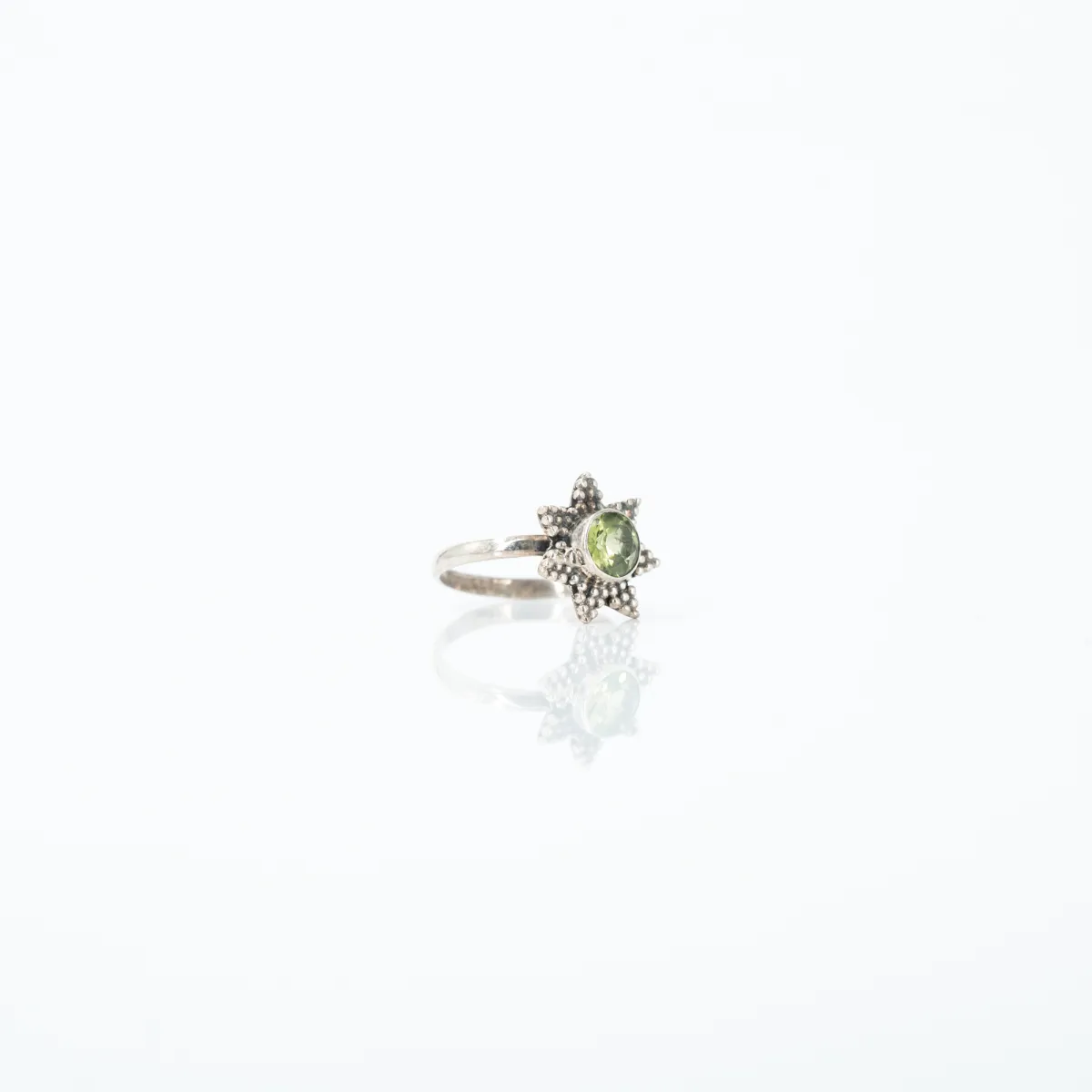 Inel stea piatra naturala peridot Argint