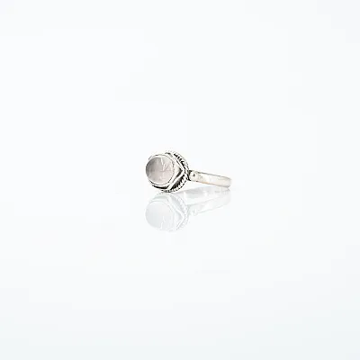 Inel oval val cuart roz Argint - 2