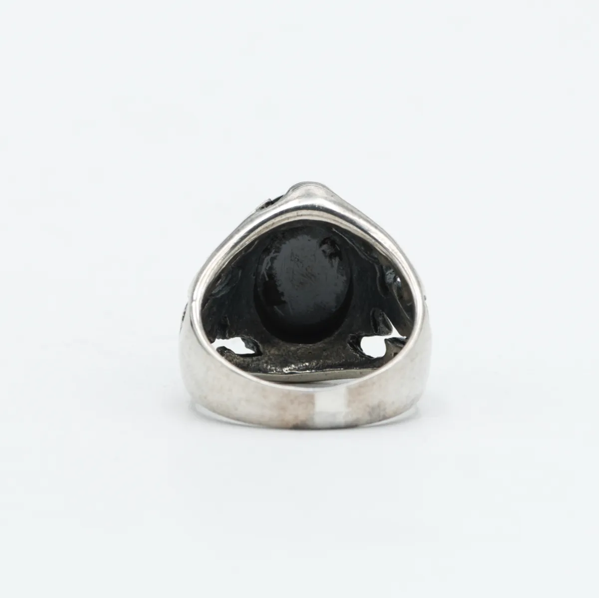 Inel oval in flacari onix Argint