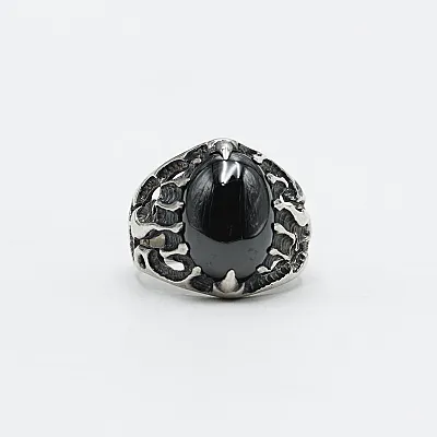 Inel oval in flacari onix Argint - 1