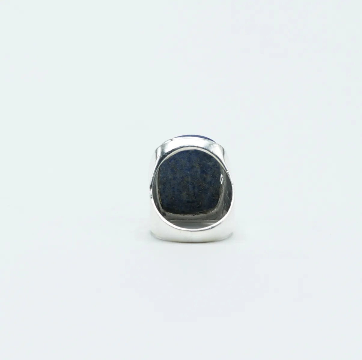 Inel dreptunghiular bombat lapis lazuli Argint