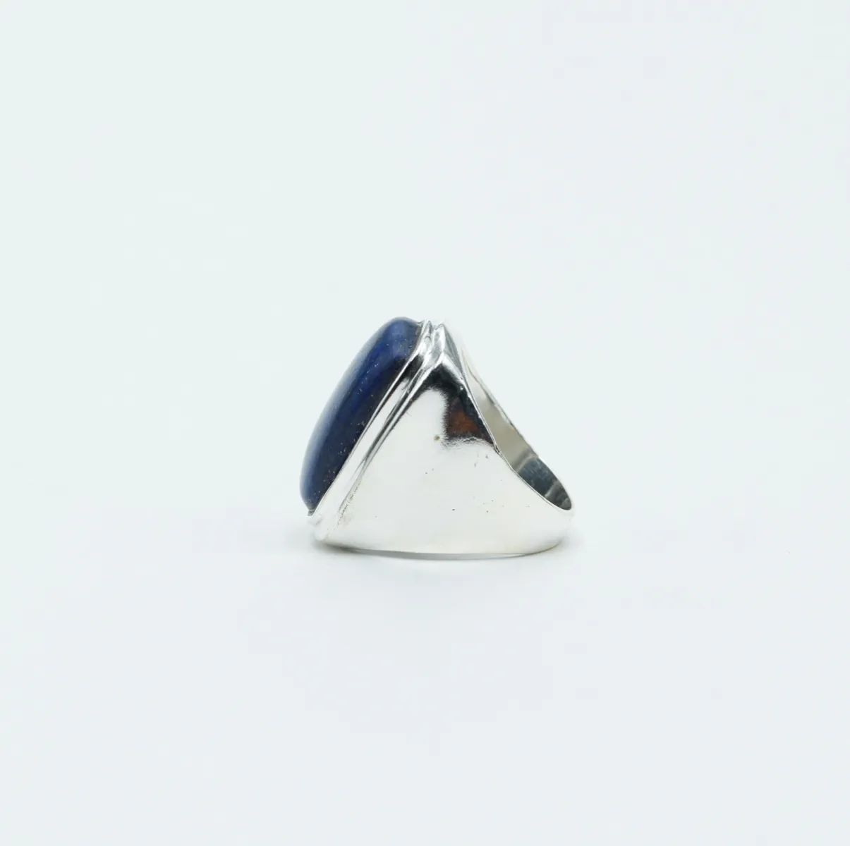 Inel dreptunghiular bombat lapis lazuli Argint