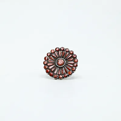 Inel floare 3.6cm coral Argint - 1