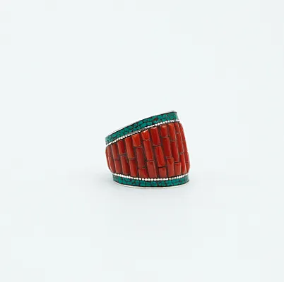 Inel Nepal lat bete de coral Argint - 5