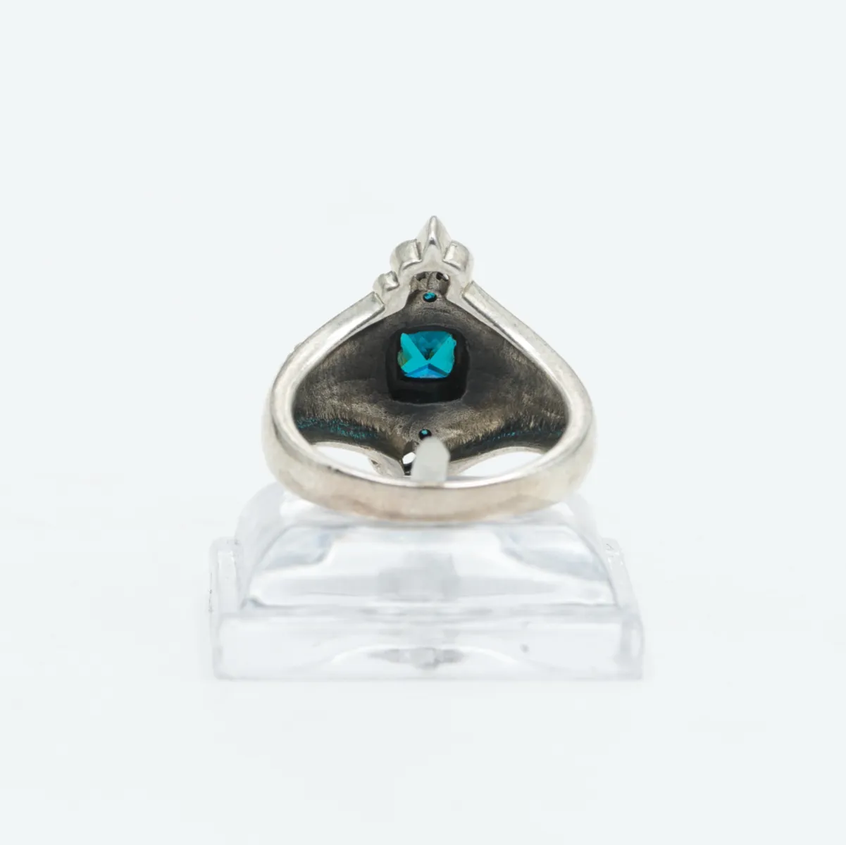 Inel cruce crin imperial c.z bleu Argint