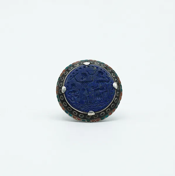 Inel Afgan vanator lapis lazuli Argint