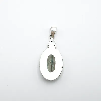 Pandantiv oval turcoaza trio pietre Argint - 3