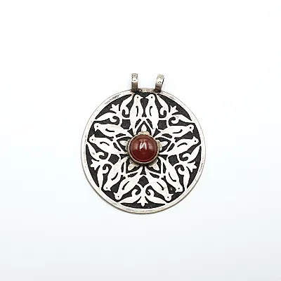 Pandantiv Afgan pasari carneol 6.5cm Argint - 1