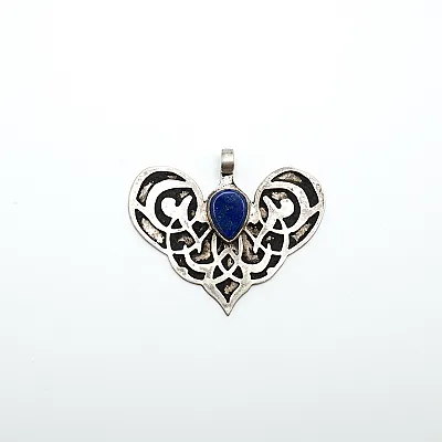 Pandantiv Afgan inima lapis.lazuli m Argint - 1