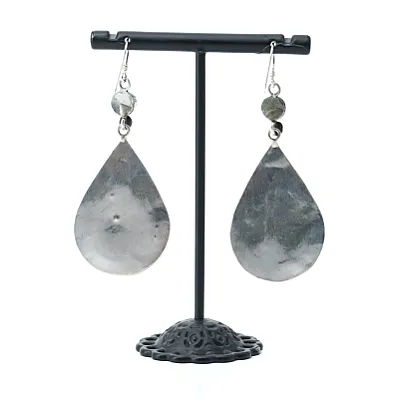 Cercei Nepal picatura lapis turcoaza Argint - 2