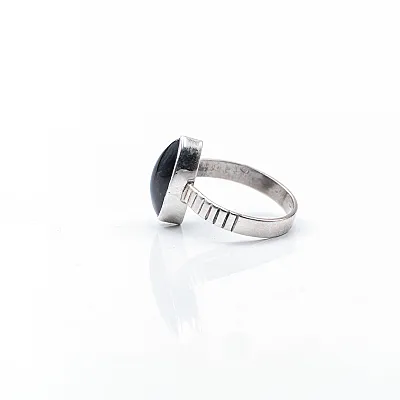 Inel oval ascutit dungi granat.caboson Argint - 3