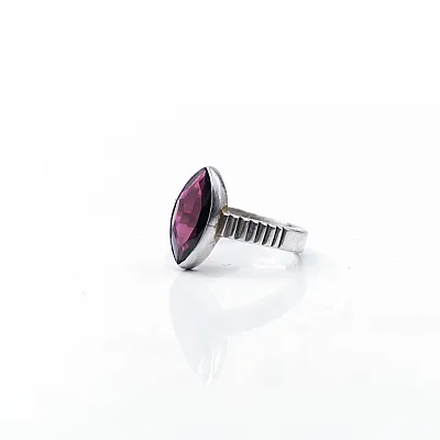 Inel oval ascutit dungi granat.fatetat Argint - 2