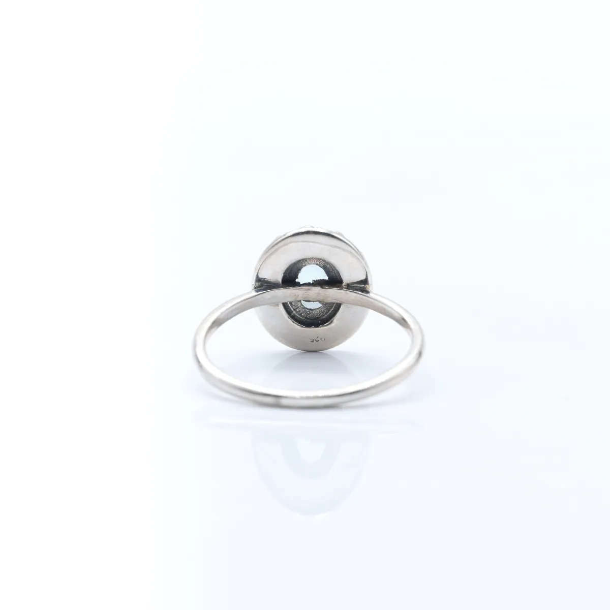 Inel xs floare ovala topaz albastru Argint