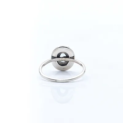 Inel xs floare ovala topaz albastru Argint - 4