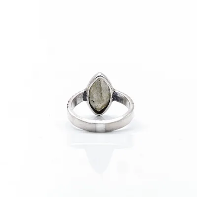 Inel oval ascutit dungi labradorit Argint - 4