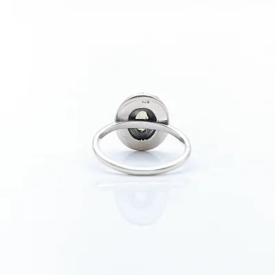Inel xs floare ovala peridot Argint - 4
