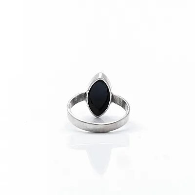 Inel oval ascutit dungi onix Argint - 4