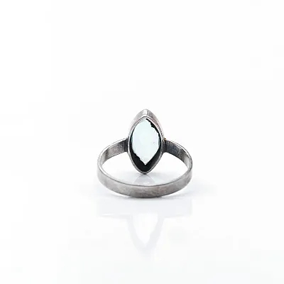 Inel oval ascutit dungi topaz.albastru Argint - 4