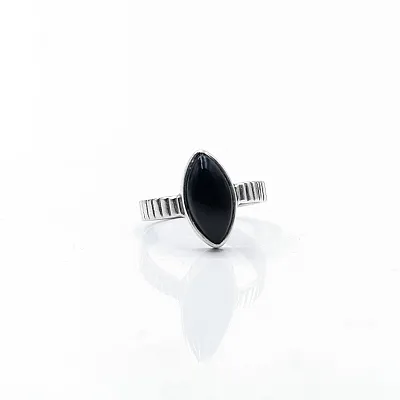 Inel oval ascutit dungi onix Argint - 1
