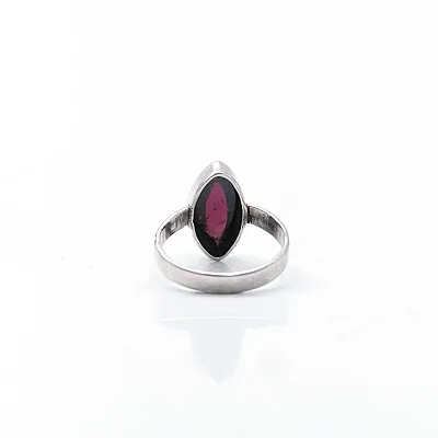 Inel oval ascutit dungi granat.caboson Argint - 4