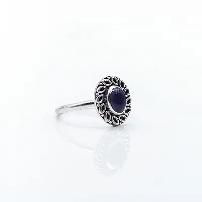 Inel xs floare ovala ametist Argint - 5