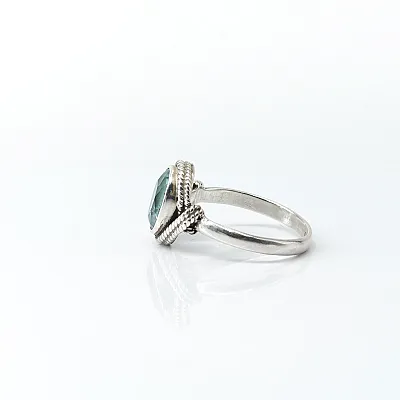 Inel oval sarma topaz albastru Argint - 3