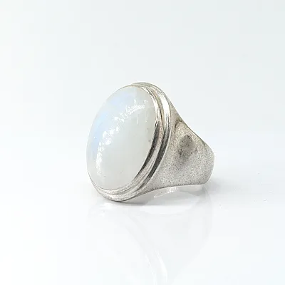 Inel simplu oval piatra lunii Argint - 2