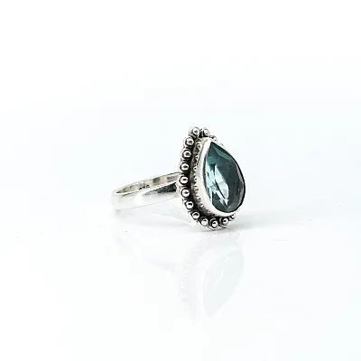 Inel picatura buline topaz albastru Argint - 5