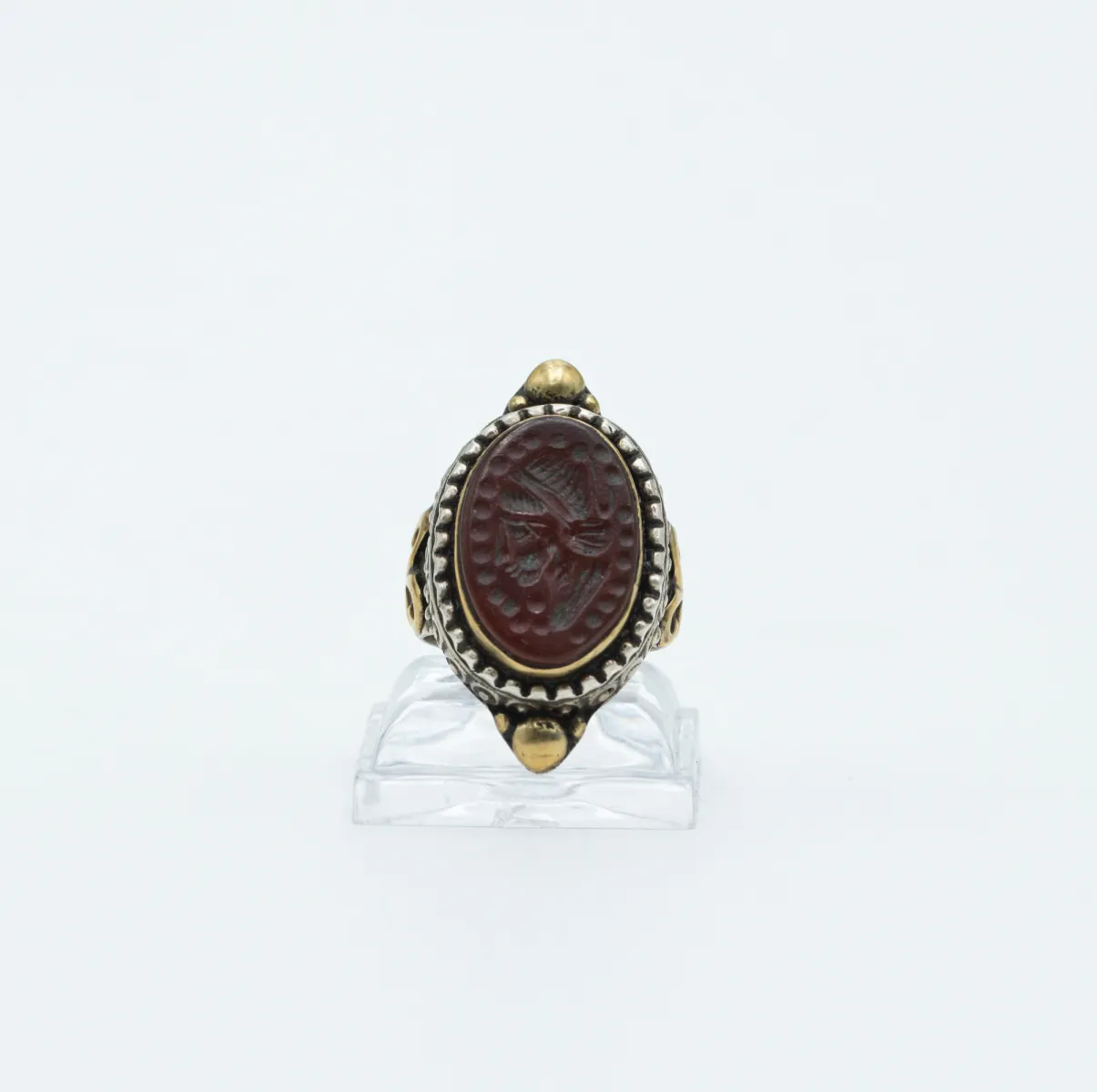 Inel Afgan oval cap de soldat Argint