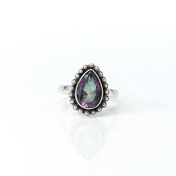 Inel picatura buline topaz mistic Argint