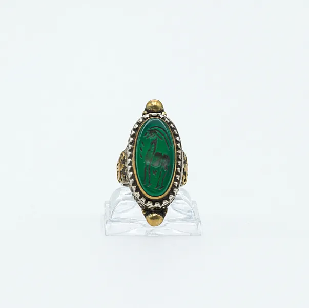 Inel Afgan oval capricorn Argint