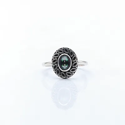 Inel xs floare ovala topaz.mistic Argint - 1