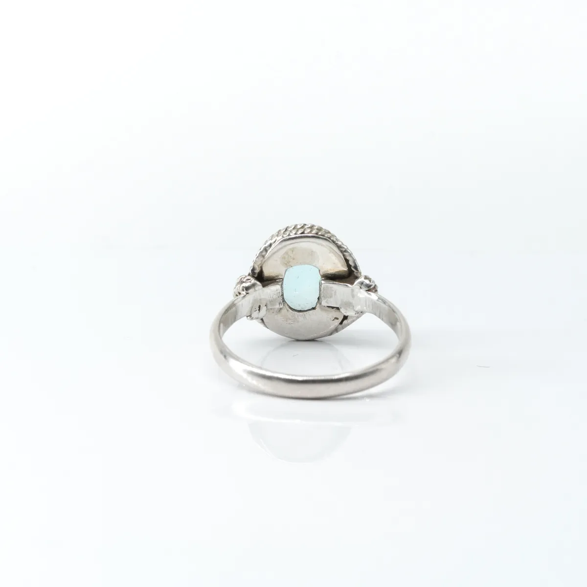 Inel oval sarma topaz albastru Argint