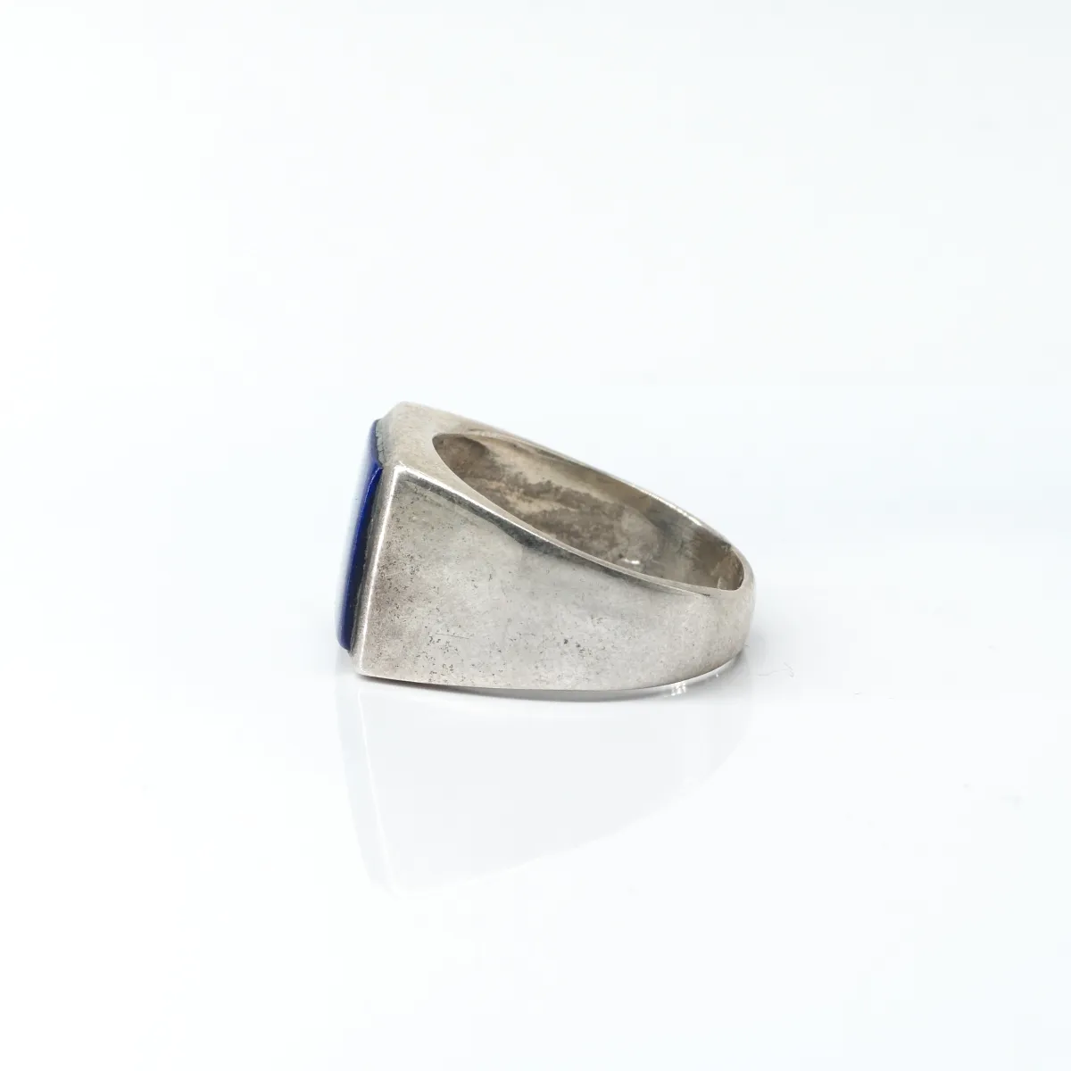 Inel dreptunghiular simplu lapis-lazuli Argint