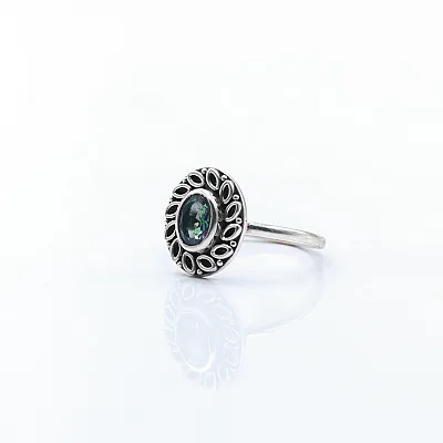 Inel xs floare ovala topaz.mistic Argint - 2