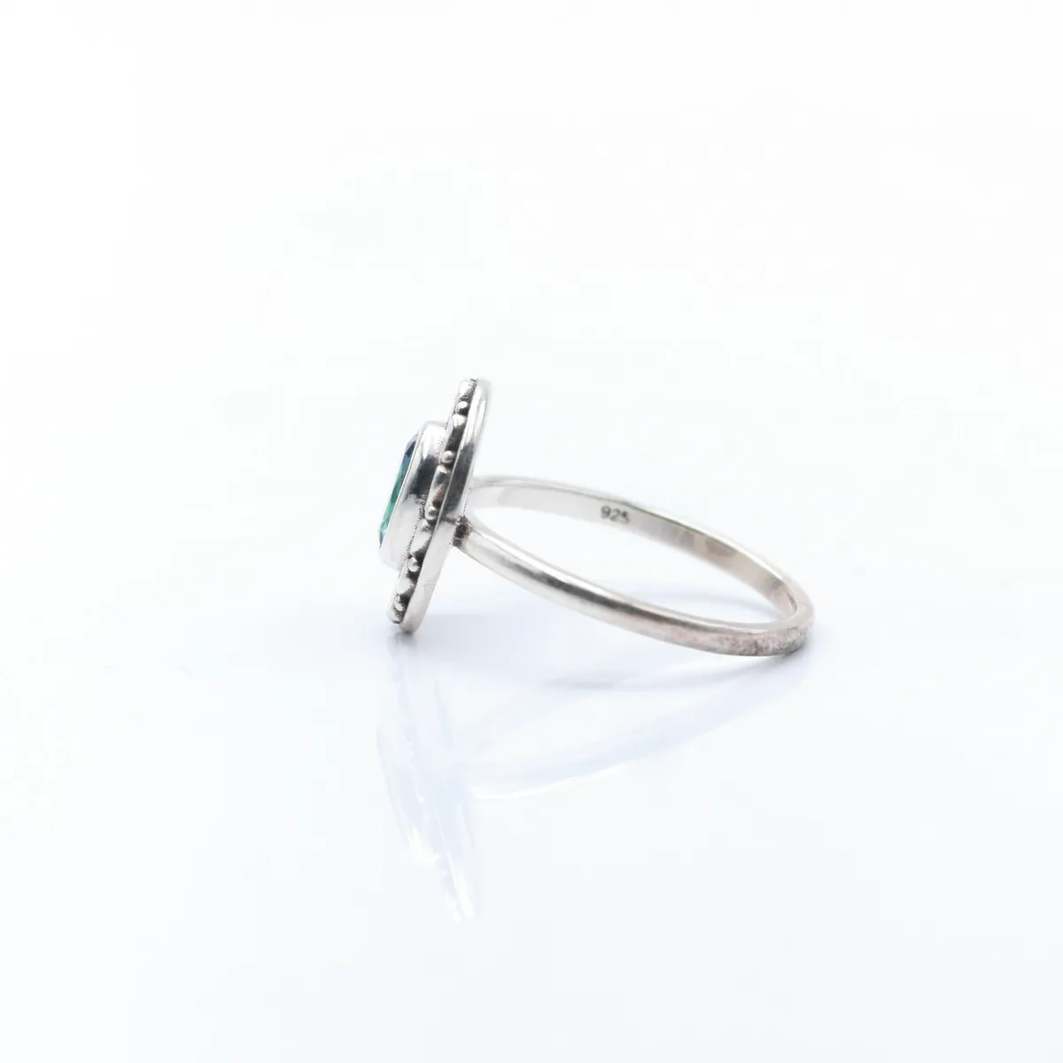 Inel xs floare ovala topaz.mistic Argint
