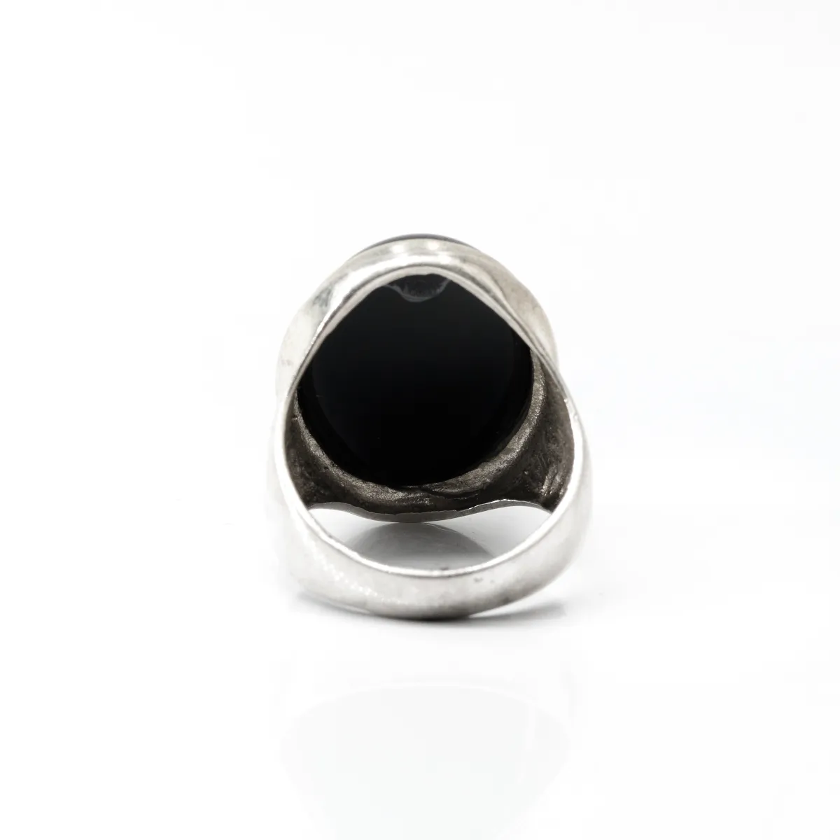Inel simplu oval onix Argint