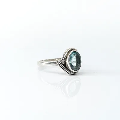 Inel oval sarma topaz albastru Argint - 5