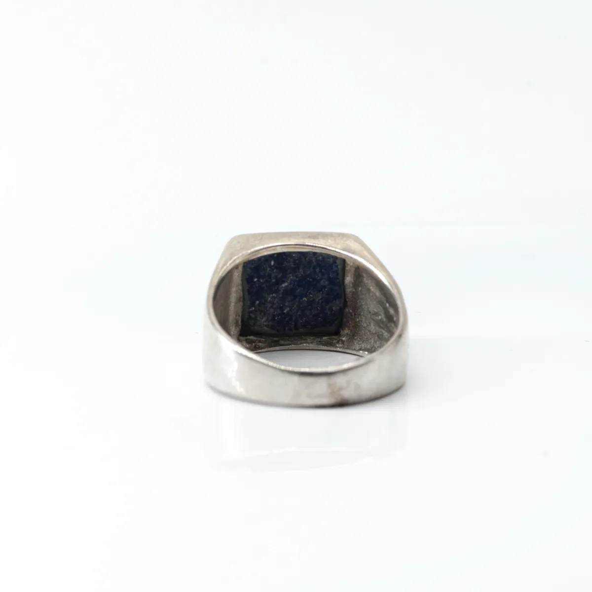 Inel dreptunghiular simplu lapis-lazuli Argint