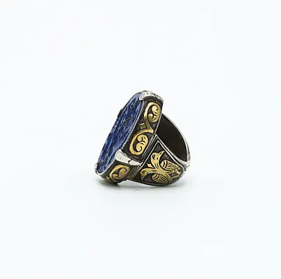 Inel Afgan om vultur lapis.lazuli Argint - 3