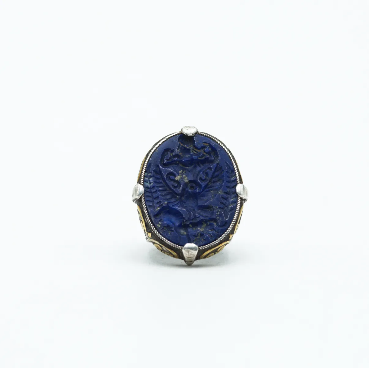 Inel Afgan om vultur lapis.lazuli Argint