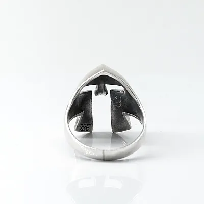 Inel coif viking simplu Argint - 4
