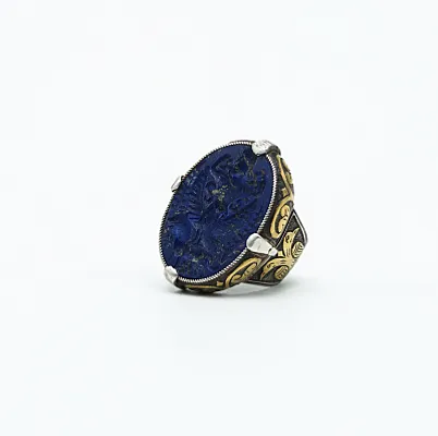 Inel Afgan om vultur lapis.lazuli Argint - 2