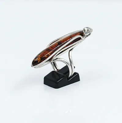 Inel lung chihlimbar 5.5cm Argint - 3