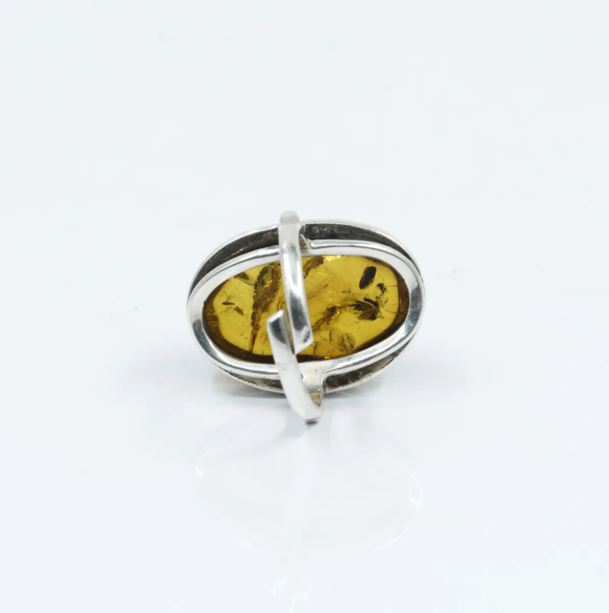 Inel oval chihlimbar 2.9cm Argint