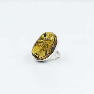 Inel oval chihlimbar 2.9cm Argint - 3