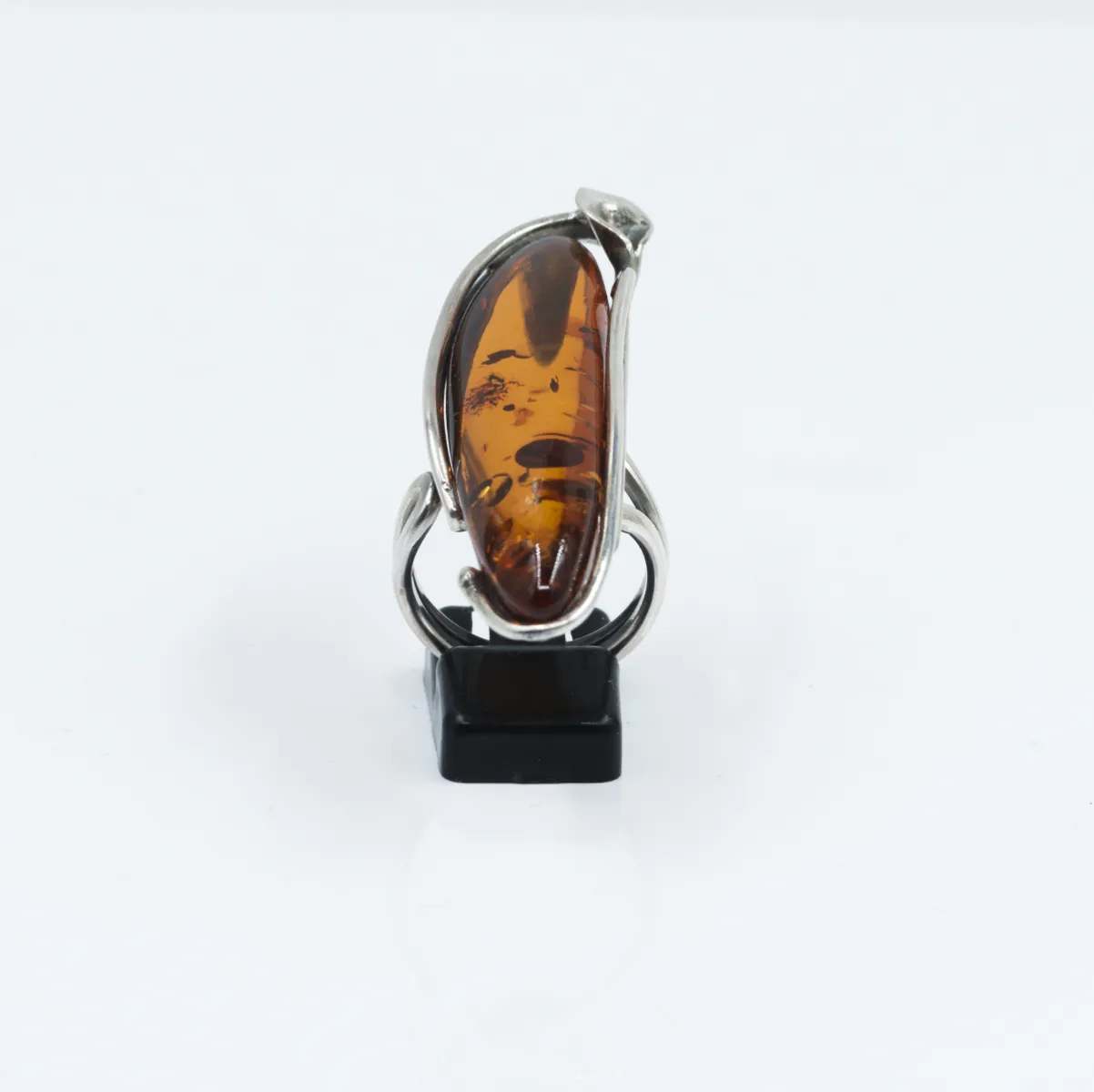 Inel lung chihlimbar 5.5cm Argint